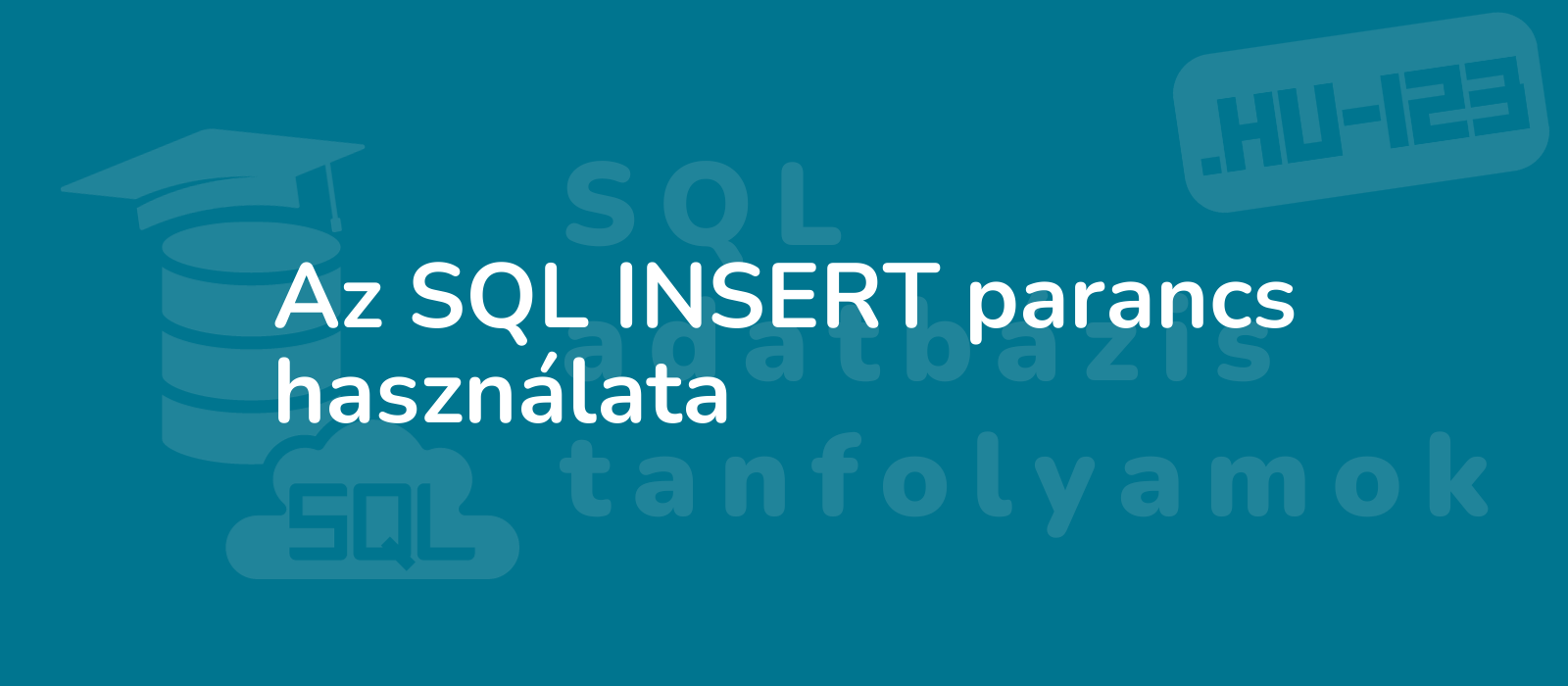 the image description for the title az sql insert parancs hasznalata could be illustration of sql insert command with code snippets and database icons showcasing data insertion process informative and dynamic